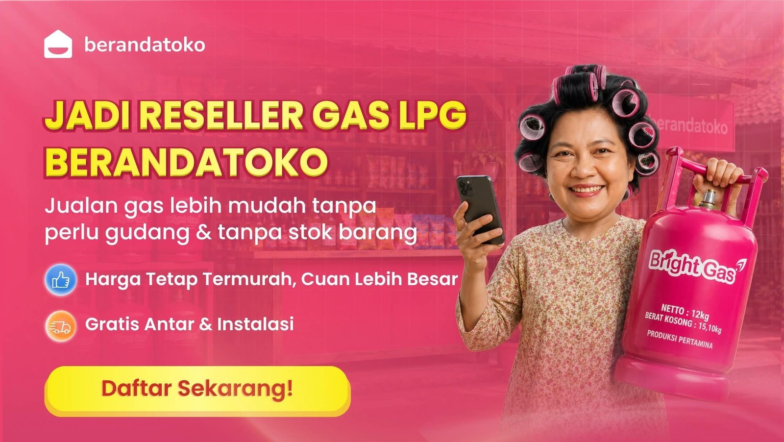 Jadi agen gas LPG BerandaToko, jualan gas tanpa stok, harga termurah, gratis antar dan instalasi